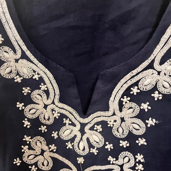 JM Collection Women’s Embroidered Tunic Top, Navy Blue, Size 20 W - Picture 9 of 12
